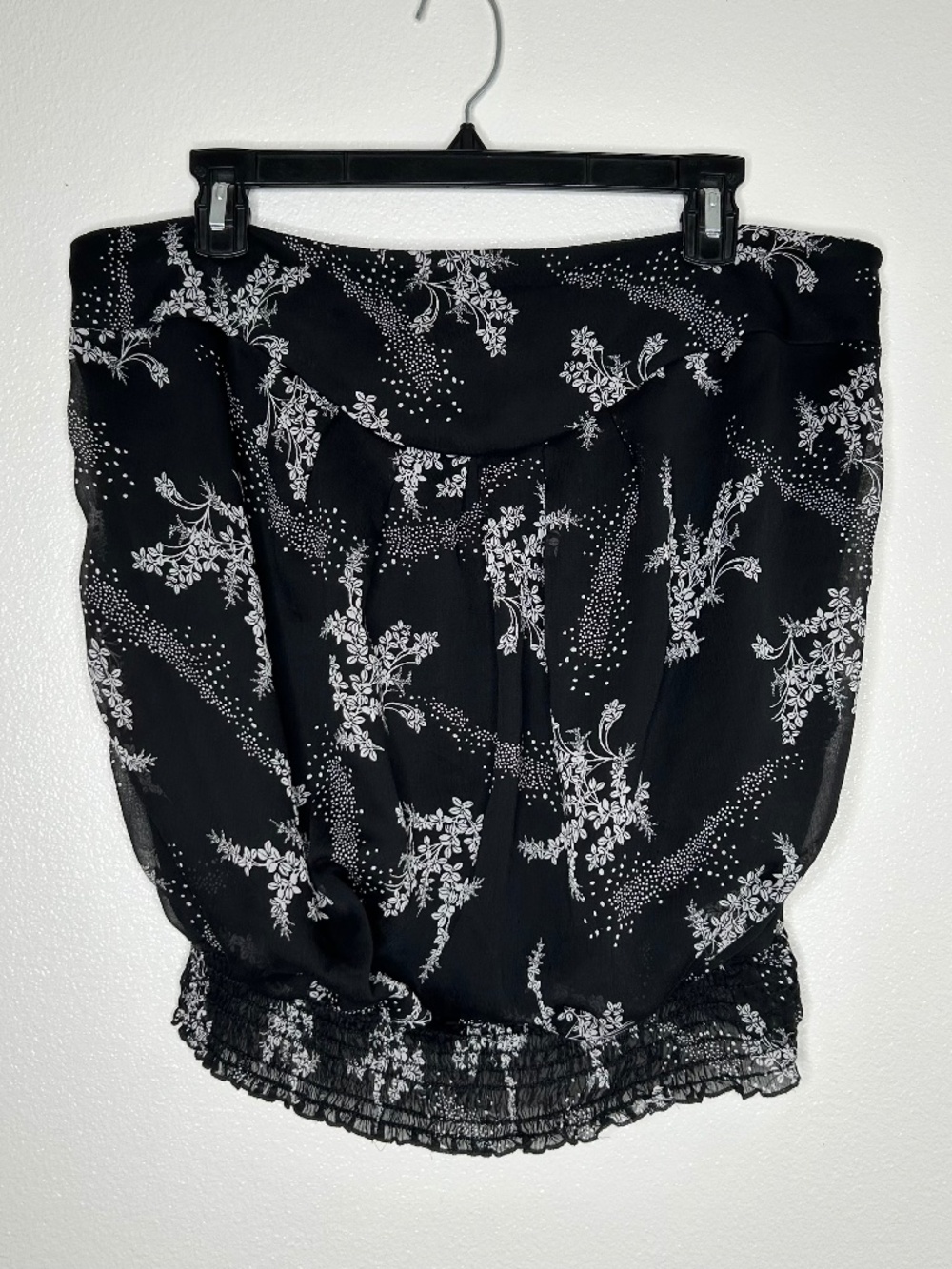 Torrid Womens Black & White Floral Strapless Top Plus Size 0/ 0X
